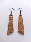 Handcrafted Epoxy Resin Tapered Trapezoid Earrings - Gothic Wearable Art