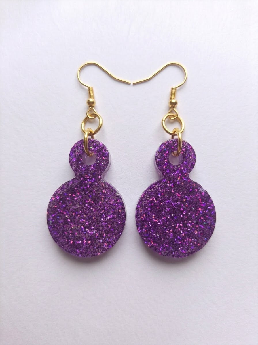 Handcrafted Epoxy Resin Kettle Bell Earrings - Gothic Wearable Art