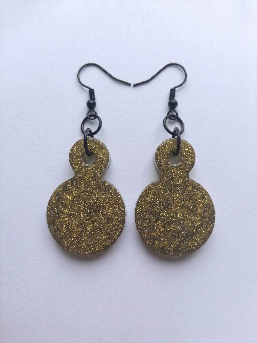 Handcrafted Epoxy Resin Kettle Bell Earrings - Gothic Wearable Art