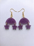 Handcrafted Epoxy Resin Astro Arch Earrings - Gothic Wearable Art