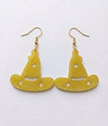 Handcrafted Epoxy Resin Witch Hat Earrings - Gothic Wearable Art