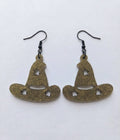 Handcrafted Epoxy Resin Witch Hat Earrings - Gothic Wearable Art