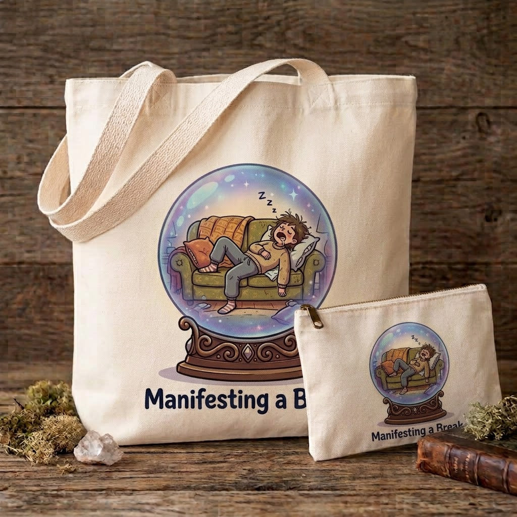 Manifesting A Break Sublimation Printed Tote Bag & Matching Handbag Set - Gothic Wearable Art