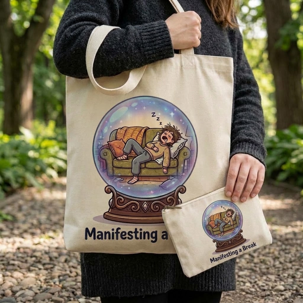 Manifesting A Break Sublimation Printed Tote Bag & Matching Handbag Set - Gothic Wearable Art