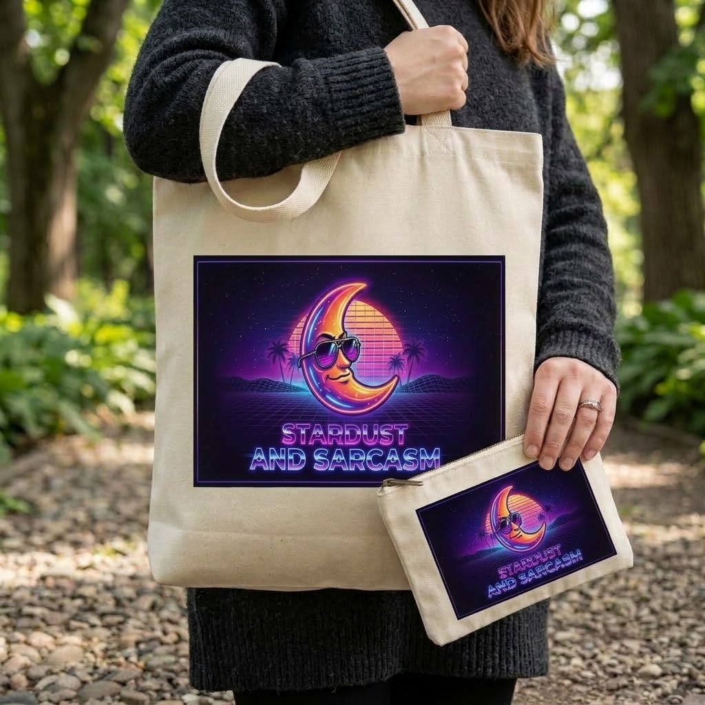 Stardust & Sarcasm Sublimation Printed Tote Bag & Matching Handbag Set - Gothic Wearable Art