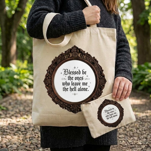 Blessed Be Sublimation Printed Tote Bag & Matching Handbag Set - Gothic Wearable Art