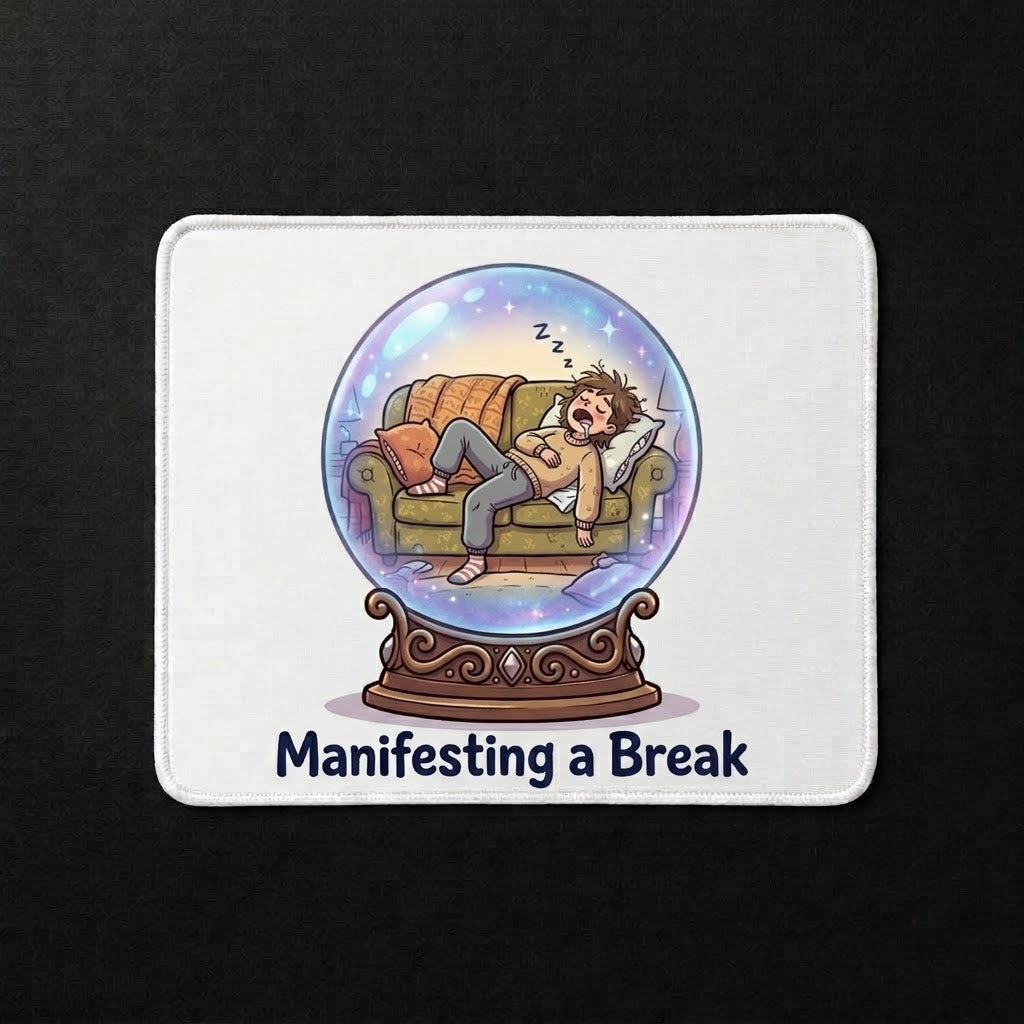Manifesting A Break Sublimation Printed Standard Mouse Pad - Gothic Workspace Art