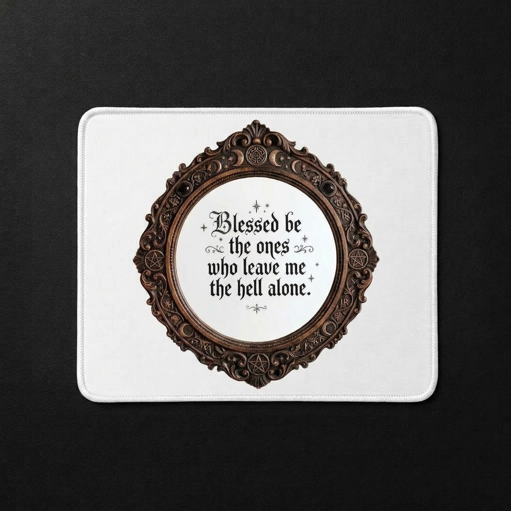Blessed Be Sublimation Printed Standard Mouse Pad - Gothic Workspace Art