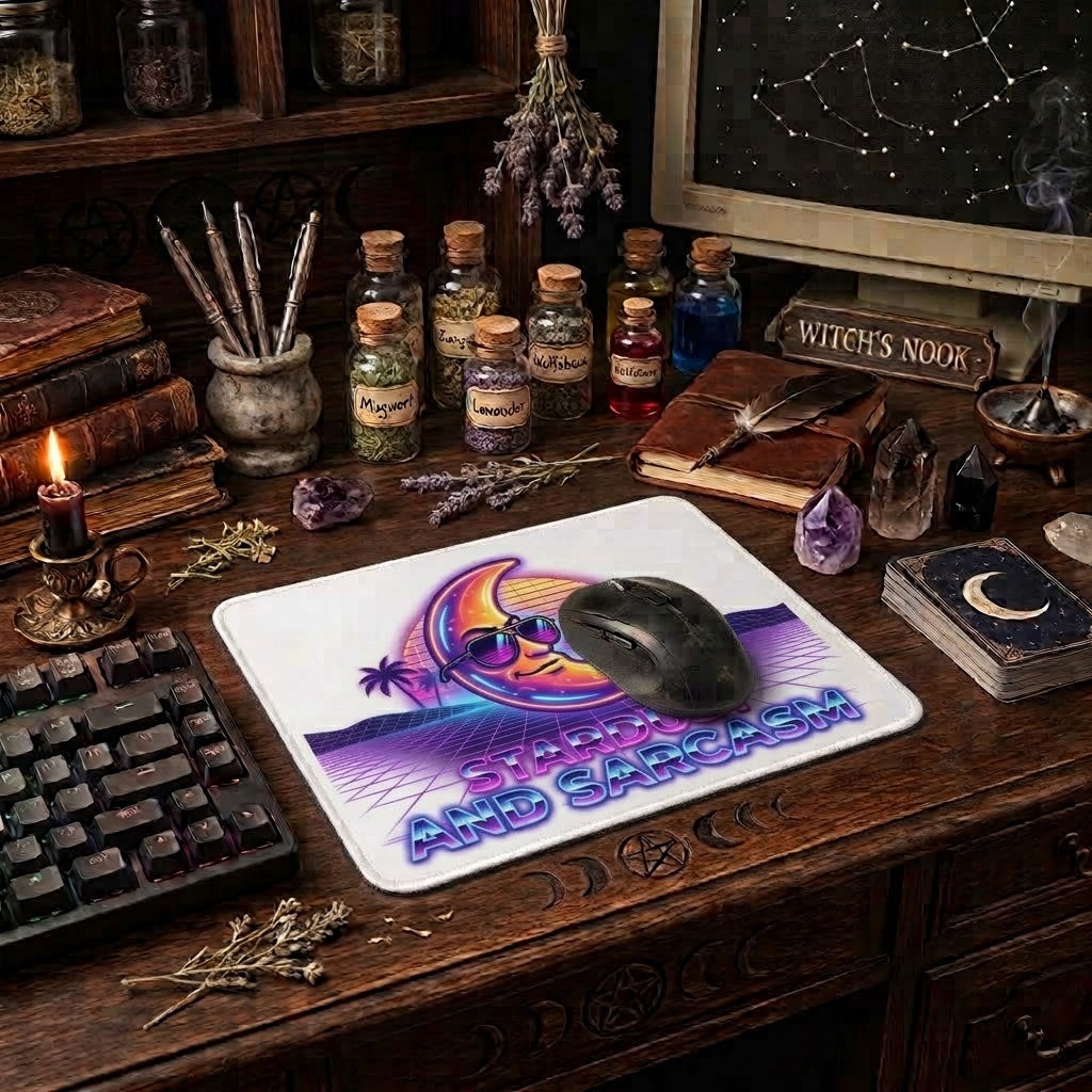 Stardust & Sarcasm Sublimation Printed Standard Mouse Pad - Gothic Workspace Art