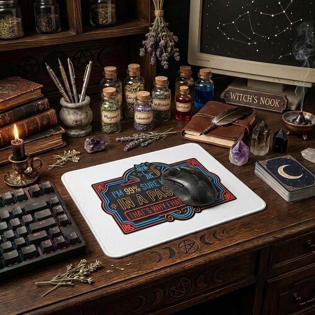 Past Life Sublimation Printed Standard Mouse Pad - Gothic Workspace Art