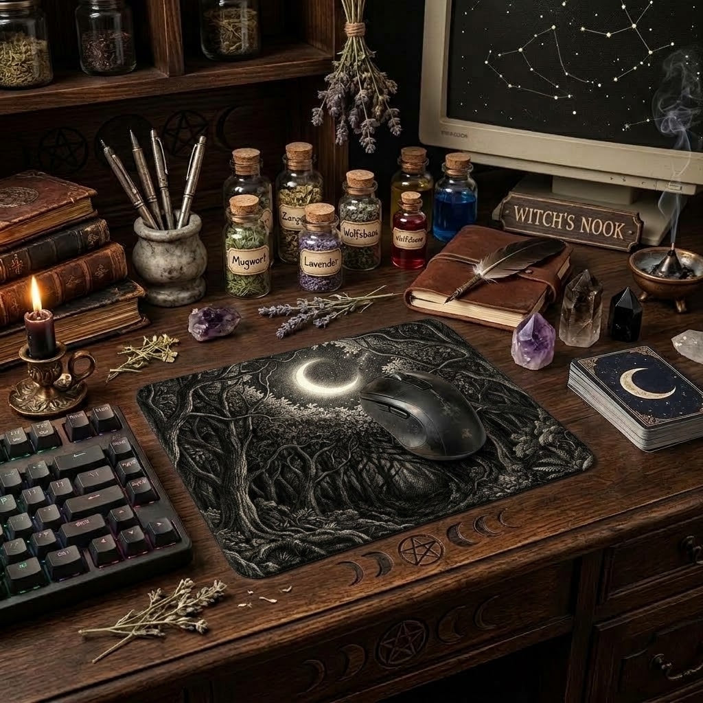 Night In The Woods Sublimation Printed Standard Mouse Pad - Gothic Workspace Art