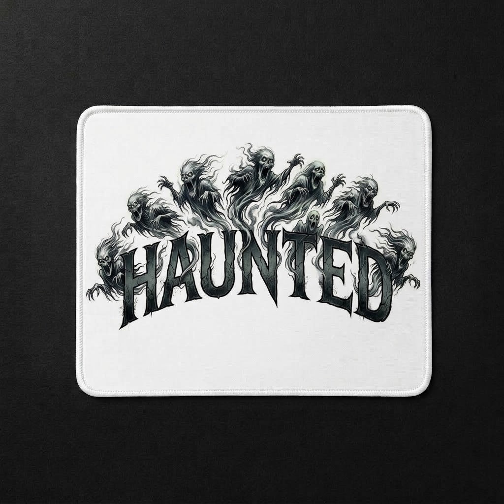 Haunted Sublimation Printed Standard Mouse Pad - Gothic Workspace Art