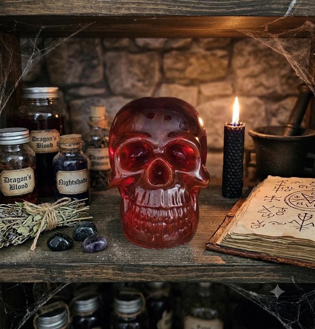 Handcrafted Epoxy Resin Skull - Gothic Home Decor