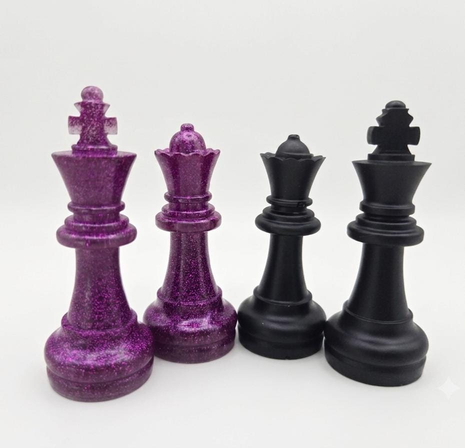 Handcrafted Epoxy Resin Chess Set - Gothic Strategy & Home Decor