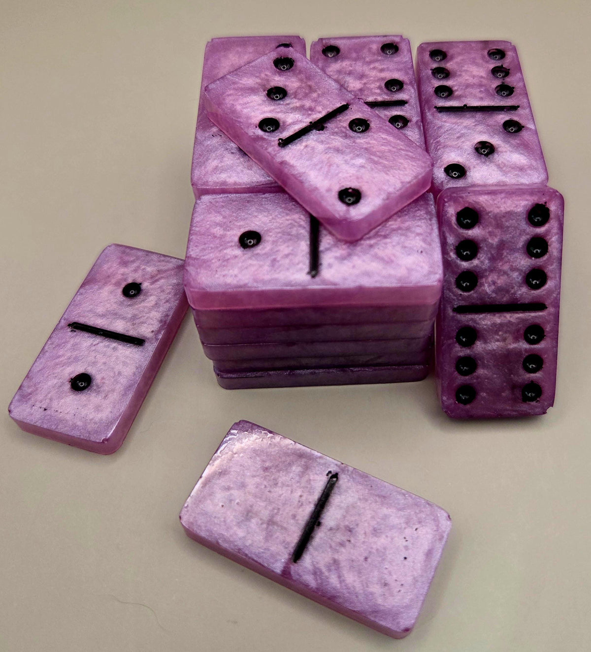 Handcrafted Epoxy Resin Domino Set - Gothic Home Decor & Game