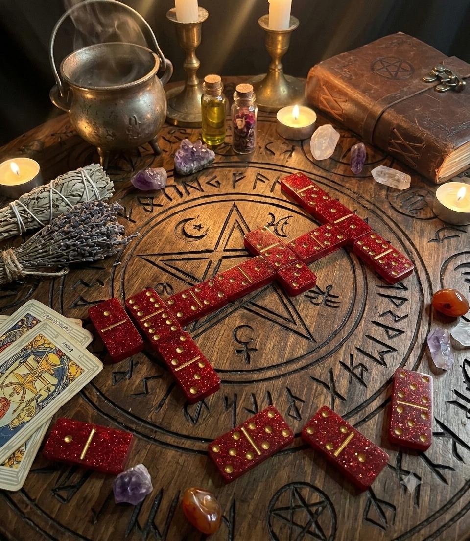 Handcrafted Epoxy Resin Domino Set - Gothic Home Decor & Game