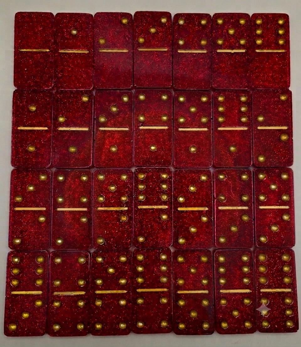 Handcrafted Epoxy Resin Domino Set - Gothic Home Decor & Game