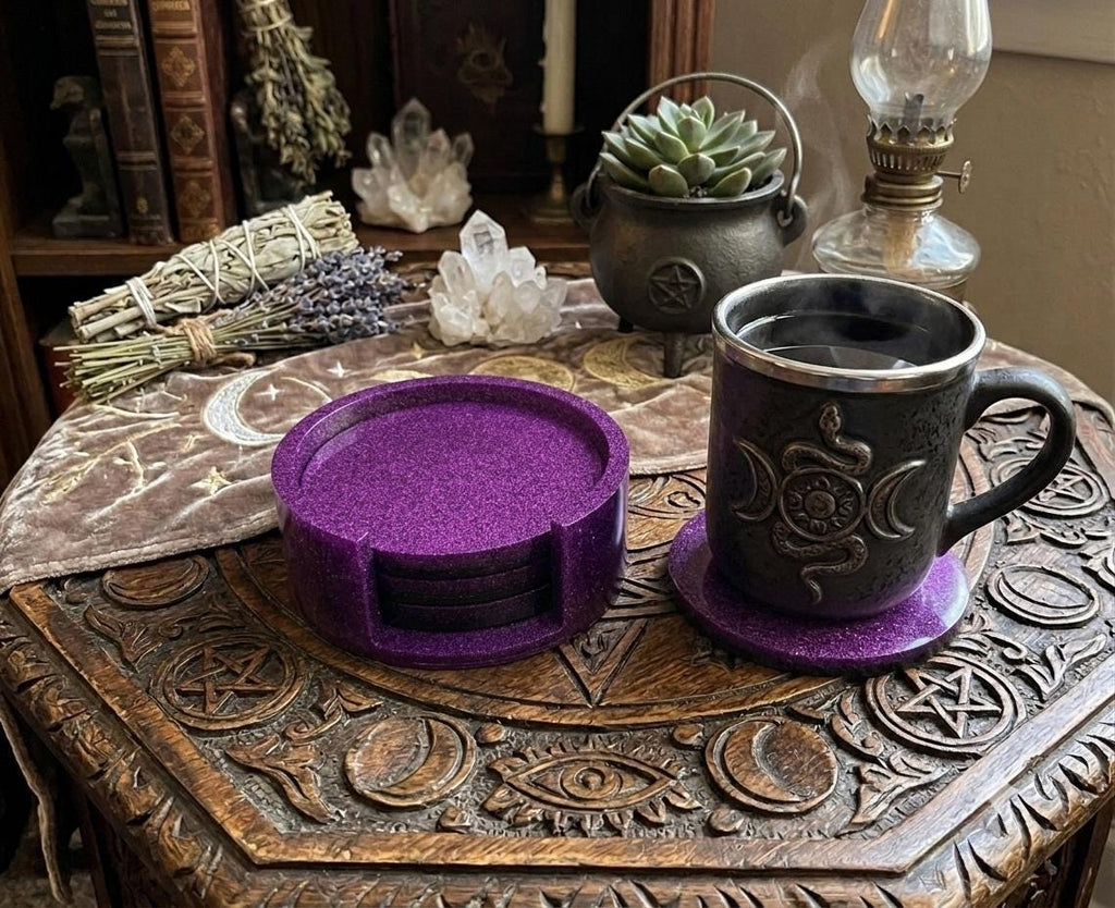 Handcrafted Epoxy Resin Coaster - Gothic Home Decor