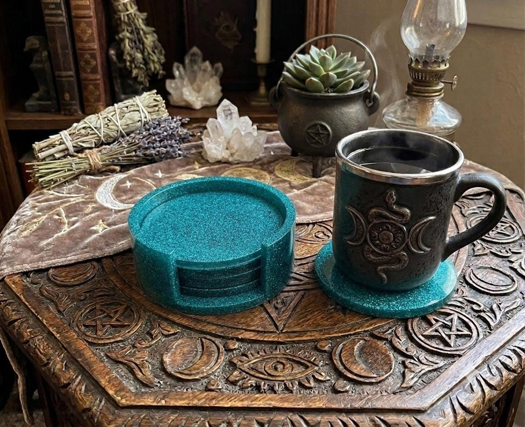 Handcrafted Epoxy Resin Coaster - Gothic Home Decor