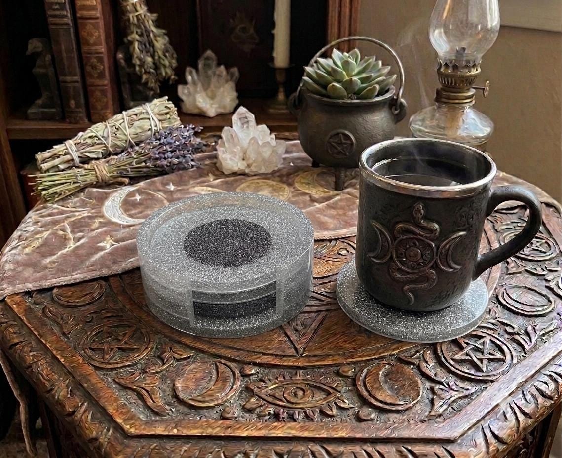 Handcrafted Epoxy Resin Coaster - Gothic Home Decor