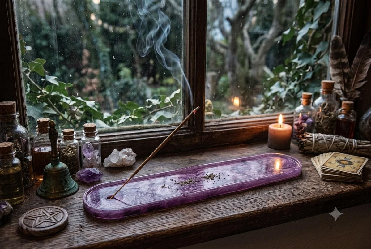Handcrafted Epoxy Resin Incense Holder - Gothic Home Decor