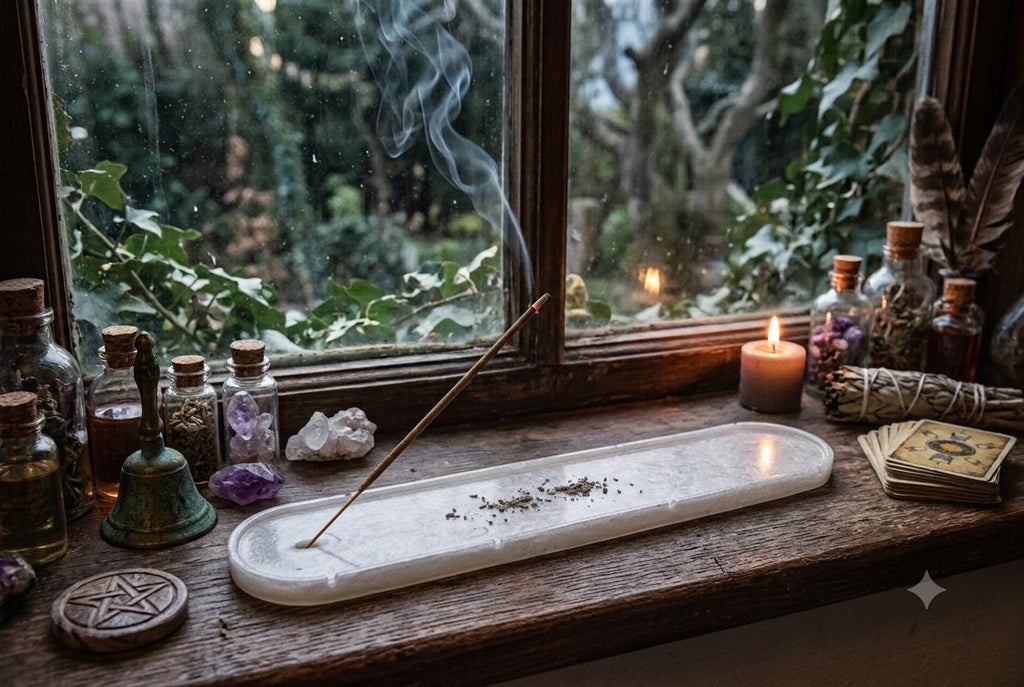 Handcrafted Epoxy Resin Incense Holder - Gothic Home Decor
