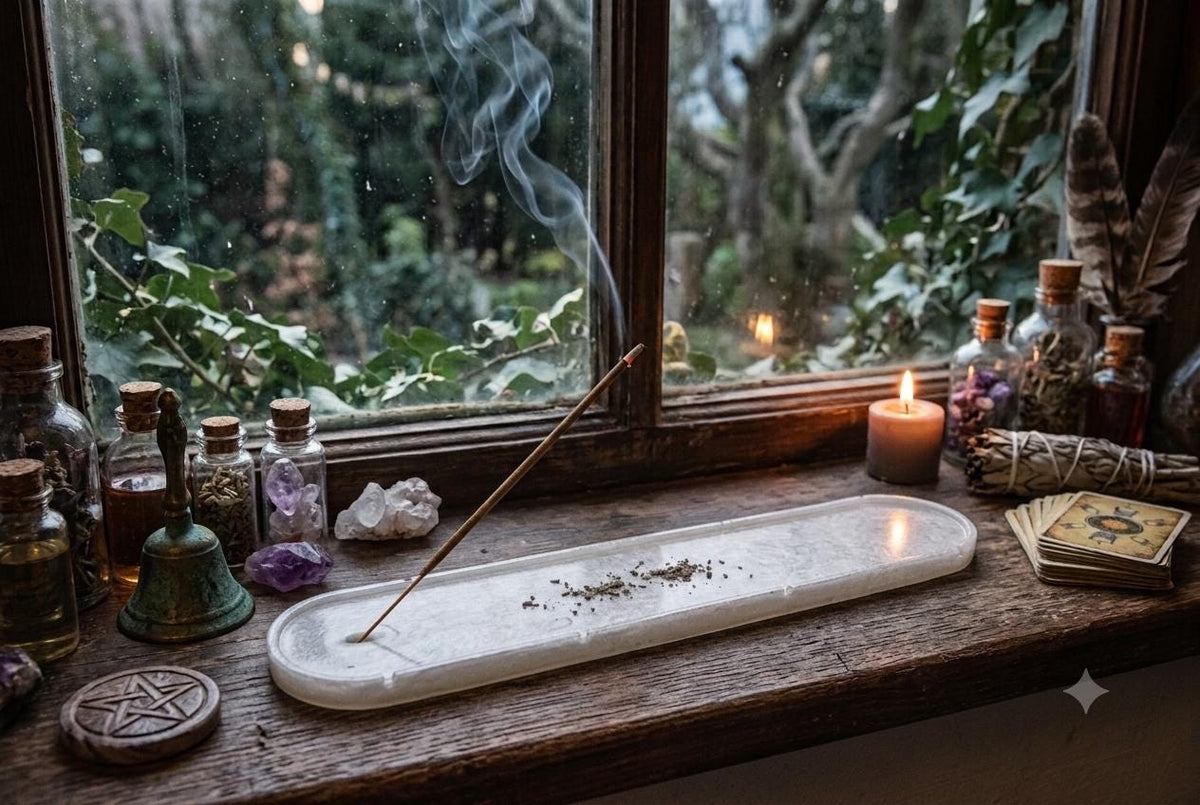 Handcrafted Epoxy Resin Incense Holder - Gothic Home Decor
