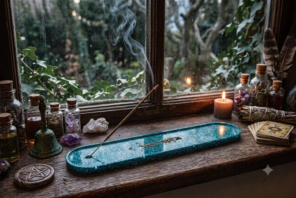 Handcrafted Epoxy Resin Incense Holder - Gothic Home Decor