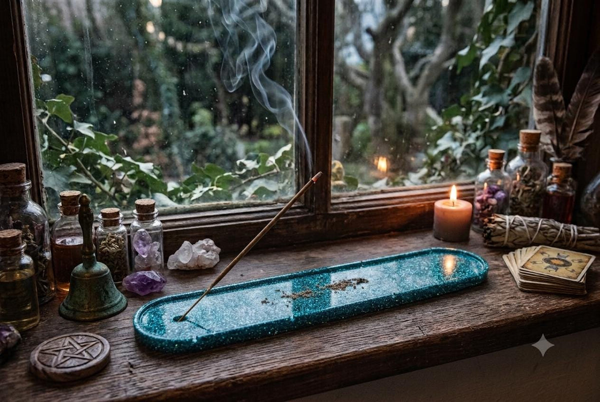 Handcrafted Epoxy Resin Incense Holder - Gothic Home Decor
