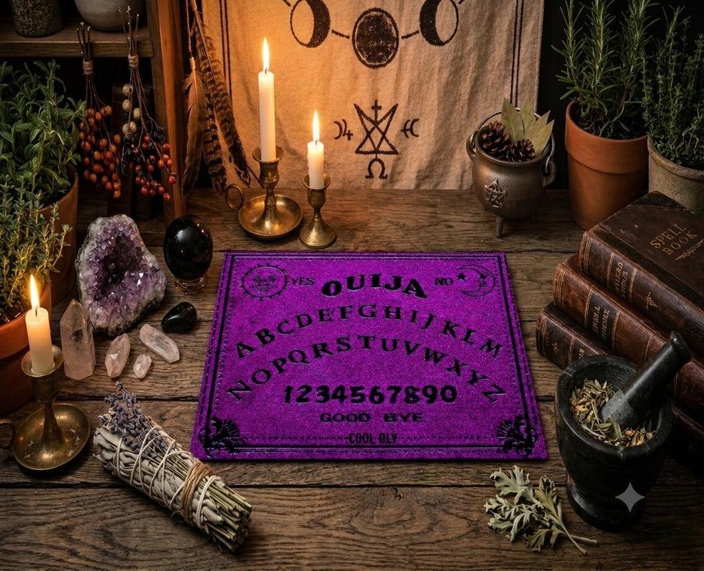 Handcrafted Epoxy Resin Ouija Board Set with Planchette - Gothic Home Decor