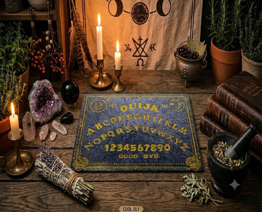 Handcrafted Epoxy Resin Ouija Board Set with Planchette - Gothic Home Decor