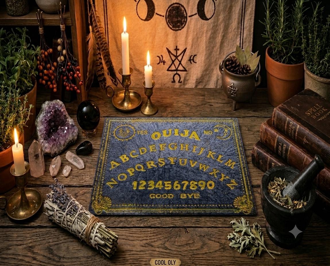 Handcrafted Epoxy Resin Ouija Board Set with Planchette - Gothic Home Decor