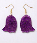 Handcrafted Epoxy Resin Ghost Earrings - Gothic Wearable Art