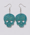 Handcrafted Epoxy Resin Skull Earrings - Gothic Wearable Art