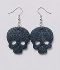 Handcrafted Epoxy Resin Skull Earrings - Gothic Wearable Art