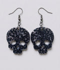 Handcrafted Epoxy Resin Skull Earrings - Gothic Wearable Art