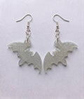 Handcrafted Epoxy Resin Bat Earrings - Gothic Wearable Art