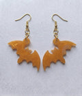 Handcrafted Epoxy Resin Bat Earrings - Gothic Wearable Art