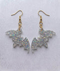 Handcrafted Epoxy Resin Bat Earrings - Gothic Wearable Art