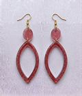 Handcrafted Epoxy Resin Marquis Geometric Earrings - Gothic Wearable Art