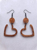 Handcrafted Epoxy Resin Heart Earrings - Gothic Wearable Art