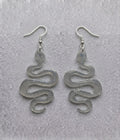 Handcrafted Epoxy Resin Snake Earrings - Gothic Wearable Art