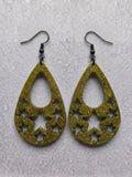 Handcrafted Epoxy Resin Star Drop Earrings - Gothic Wearable Art