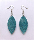 Handcrafted Epoxy Resin Marquis Earrings - Gothic Wearable Art