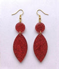 Handcrafted Epoxy Resin Marquis Earrings - Gothic Wearable Art