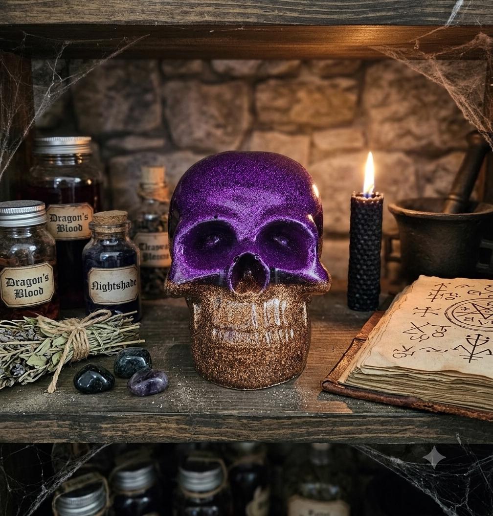 Handcrafted Epoxy Resin Skull - Gothic Home Decor