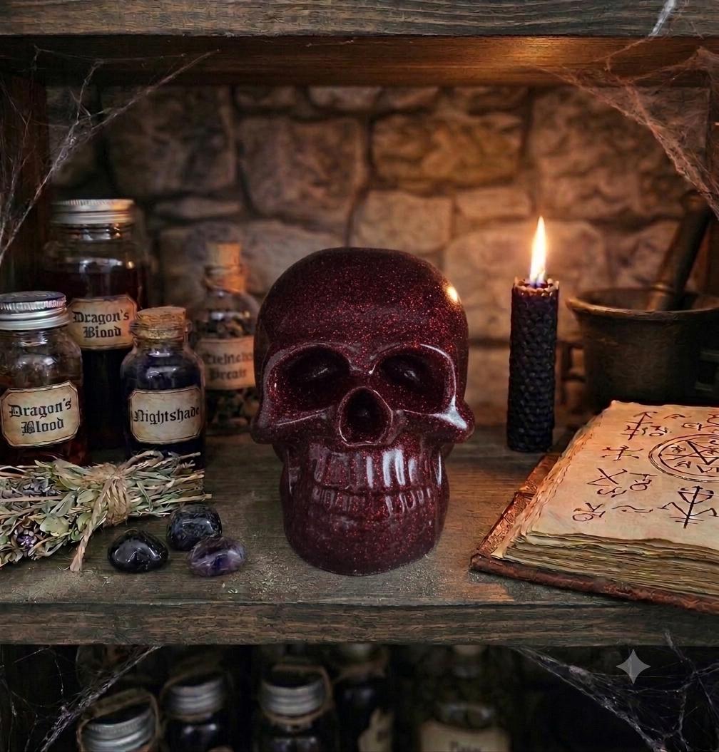Handcrafted Epoxy Resin Skull - Gothic Home Decor