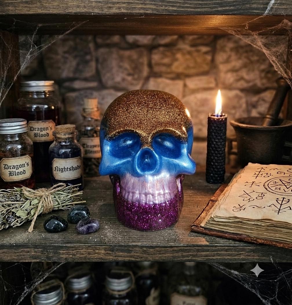 Handcrafted Epoxy Resin Skull - Gothic Home Decor