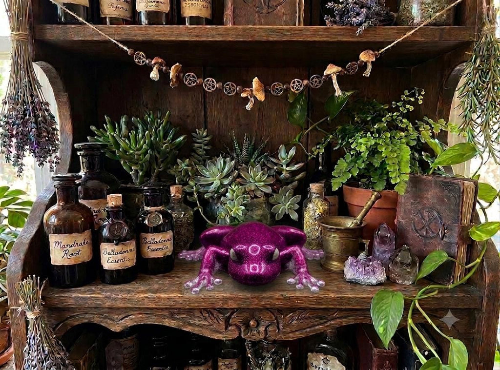 Handcrafted Epoxy Resin Frog Figurine - Gothic Home Decor