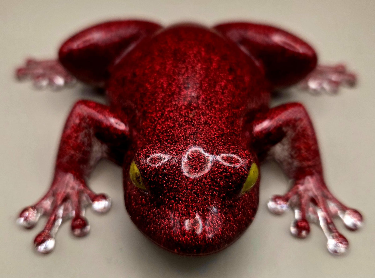 Handcrafted Epoxy Resin Frog Figurine - Gothic Home Decor